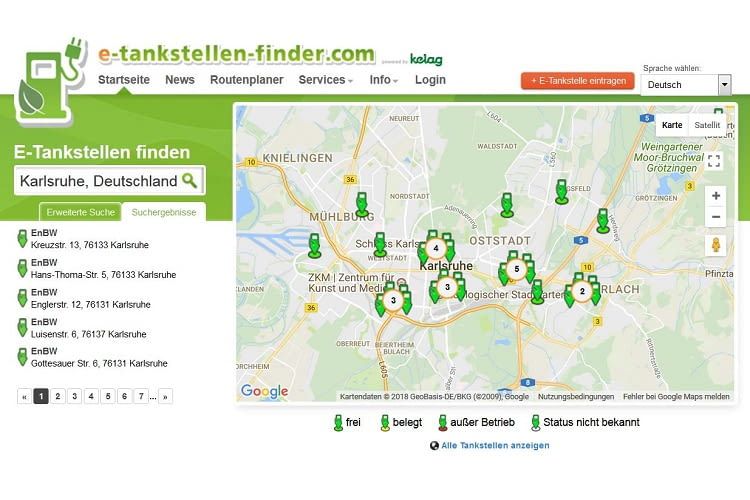 Ladesäulen-Verzeichnisse für E-Autos in Deutschland im Überblick