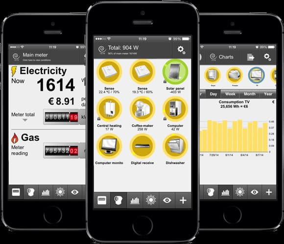 Illustrazione dell'app Plugwise - visualizzazione dei consumi